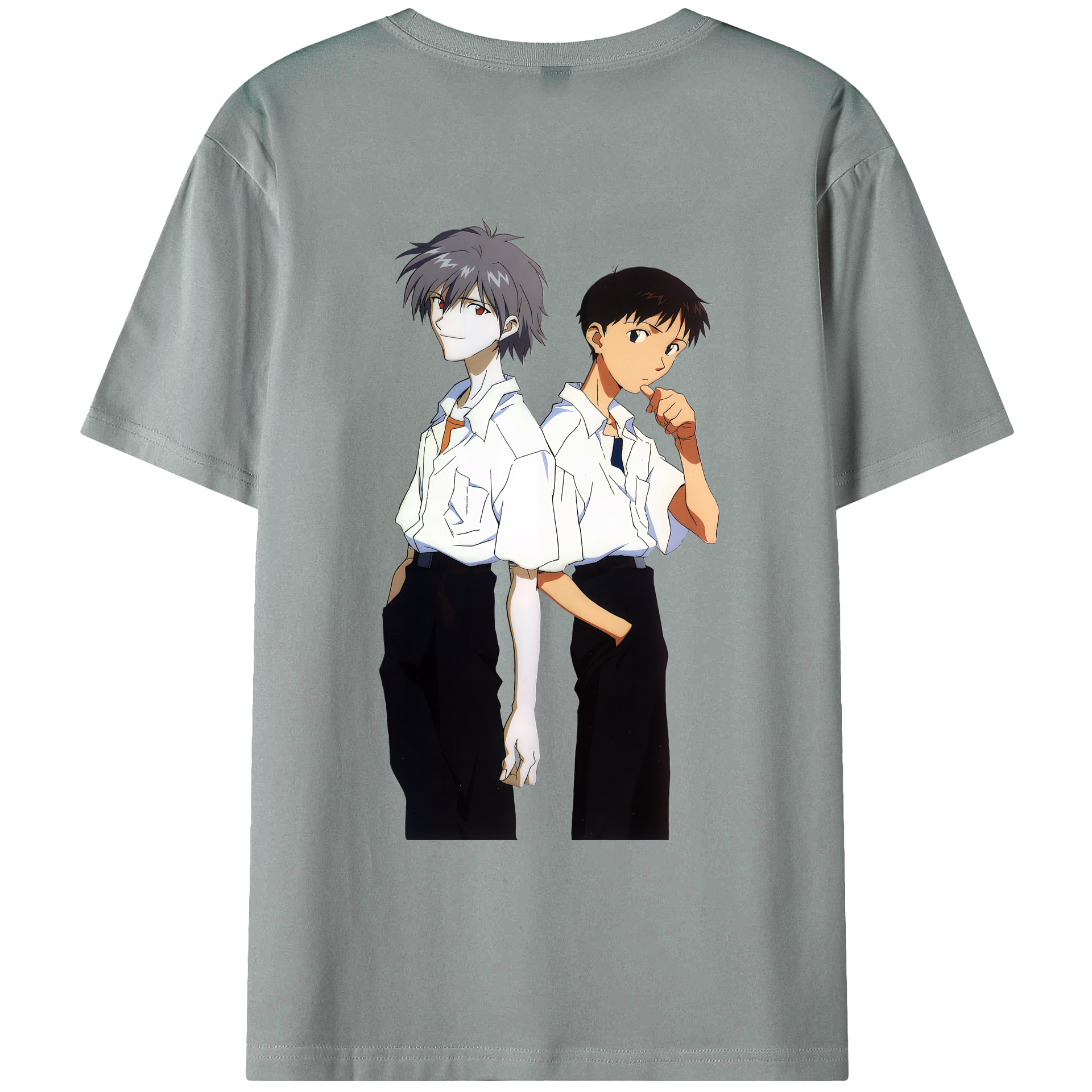（画像用） EVA 新世紀エヴァンゲリオン 綿100％ メンズ半袖Tシャツ（バックプリント） 通気性